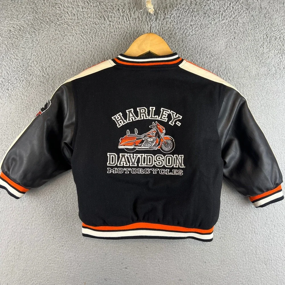 Youth Kid Harley Davidson Kids Reversible Varsity Jacket Embroidered 4T